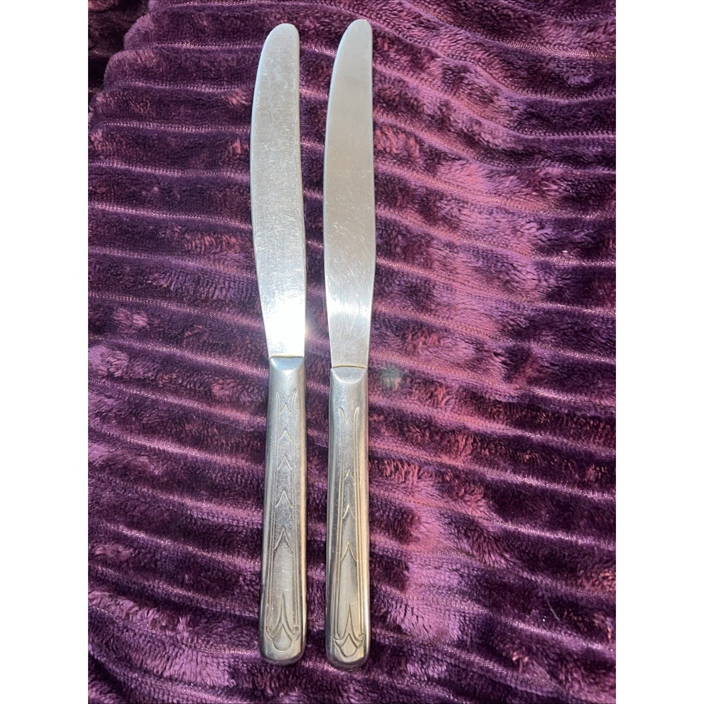 2 Vintage Butter Knives Kenilworth By Ecko Stainless Art Deco